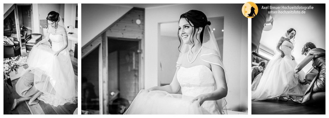 Daniela beim prettyfying mit Hochzeitsfotograf Axel Breuer